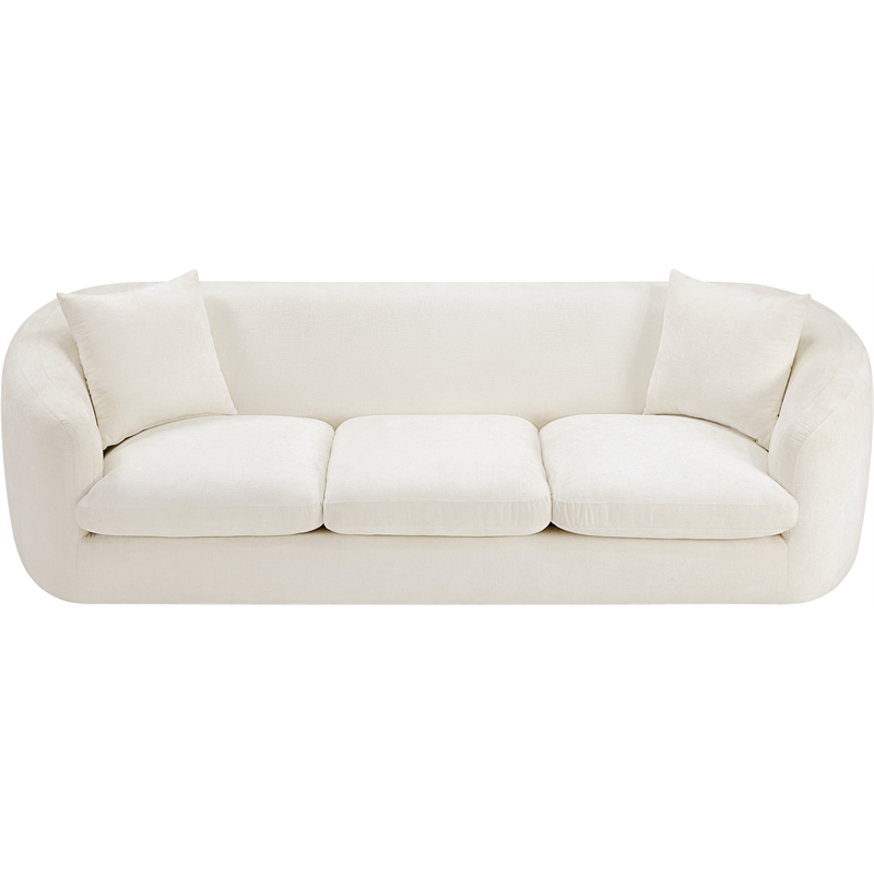 Bowery Hill Contemporary Soft Cream Chenille Durable Fabric Sofa