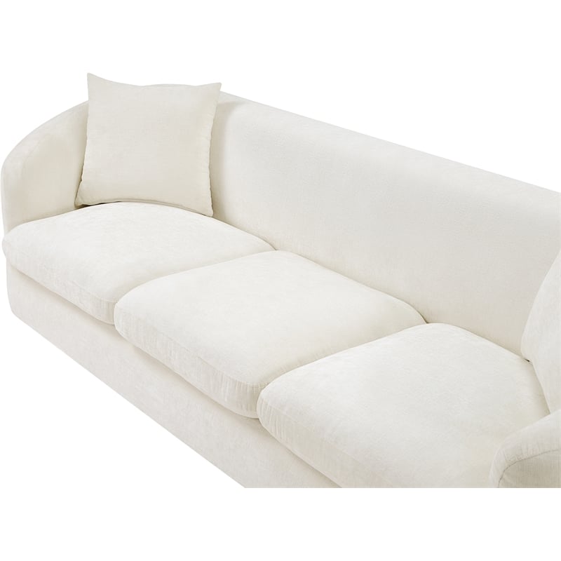 Bowery Hill Contemporary Soft Cream Chenille Durable Fabric Sofa