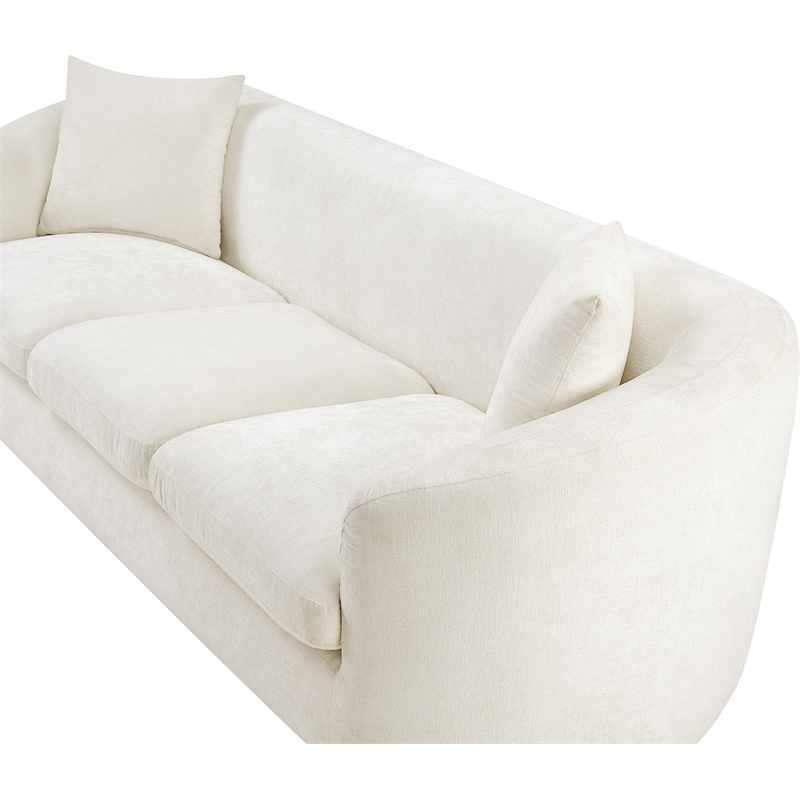Bowery Hill Contemporary Soft Cream Chenille Durable Fabric Sofa