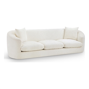 Bowery Hill Contemporary Soft Cream Chenille Durable Fabric Sofa