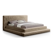 Bowery Hill Contemporary Textured Soft Taupe Corduroy Full Bed