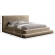 Bowery Hill Contemporary Textured Soft Taupe Corduroy Queen Bed