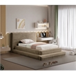 Bowery Hill Contemporary Textured Soft Taupe Corduroy Twin Bed