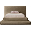 Bowery Hill Contemporary Textured Soft Taupe Corduroy Twin Bed