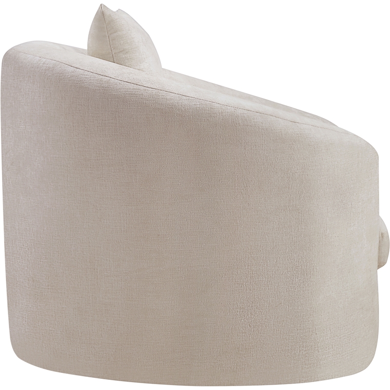 Bowery Hill Contemporary Soft Beige Chenille Durable Fabric Chair