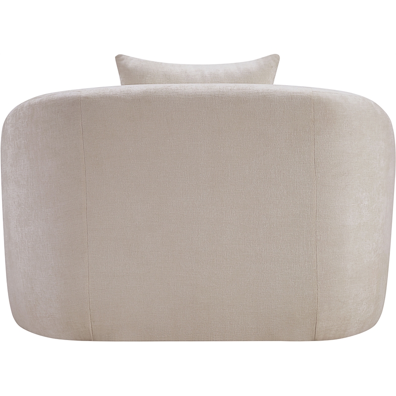 Bowery Hill Contemporary Soft Beige Chenille Durable Fabric Chair
