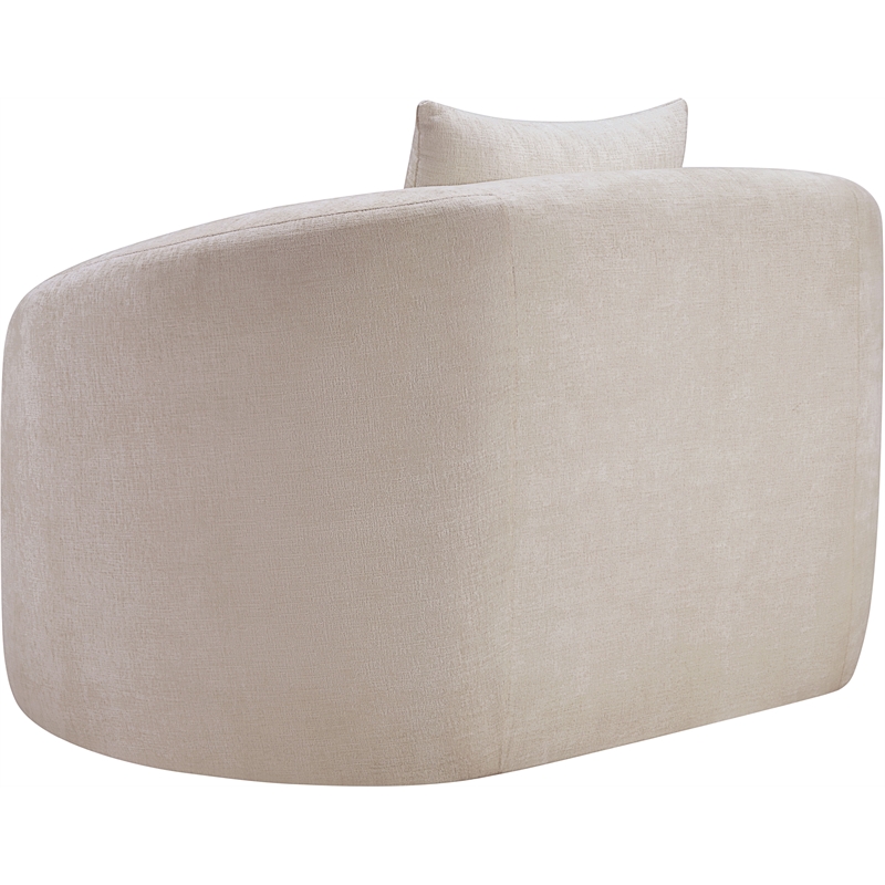 Bowery Hill Contemporary Soft Beige Chenille Durable Fabric Chair