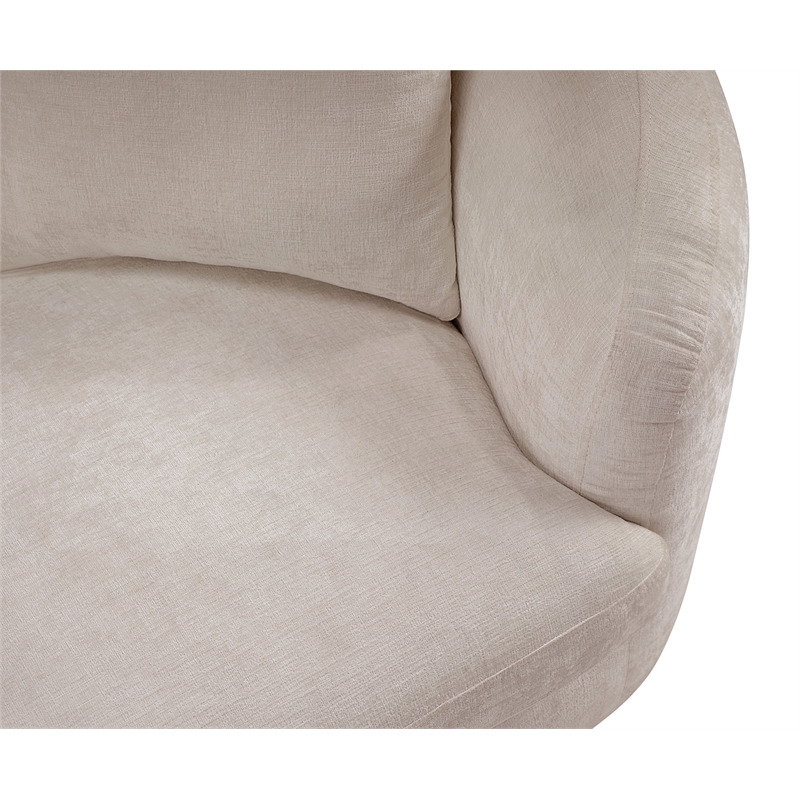 Bowery Hill Contemporary Soft Beige Chenille Durable Fabric Chair