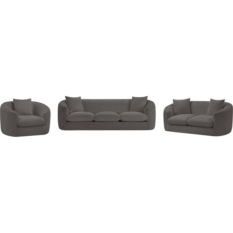 Bowery Hill Contemporary Soft Grey Chenille Durable Fabric Sofa