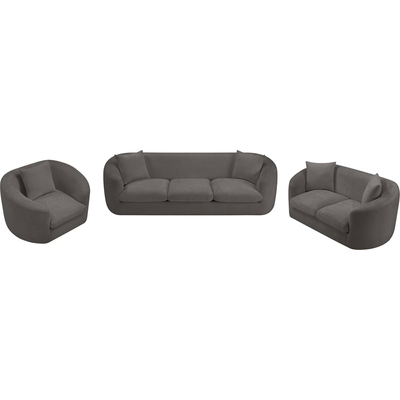 Bowery Hill Contemporary Soft Grey Chenille Durable Fabric Sofa