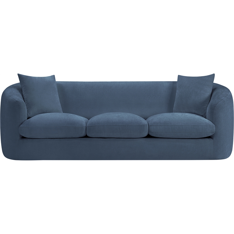 Bowery Hill Contemporary Soft Light Blue Chenille Fabric Sofa