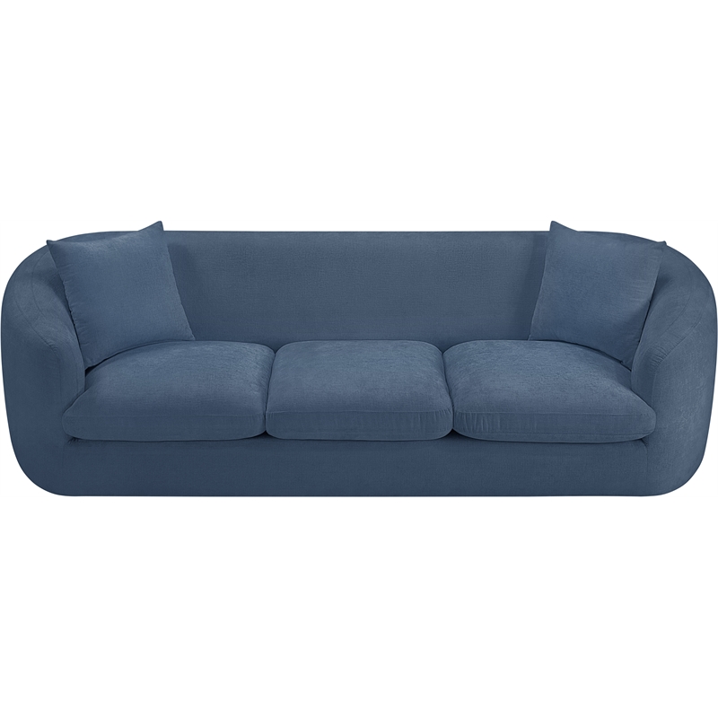 Bowery Hill Contemporary Soft Light Blue Chenille Fabric Sofa