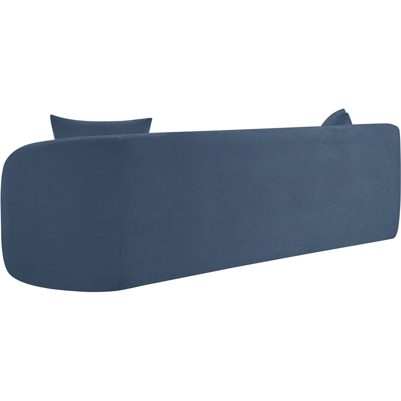 Bowery Hill Contemporary Soft Light Blue Chenille Fabric Sofa