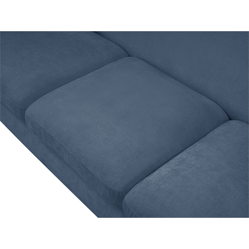 Bowery Hill Contemporary Soft Light Blue Chenille Fabric Sofa