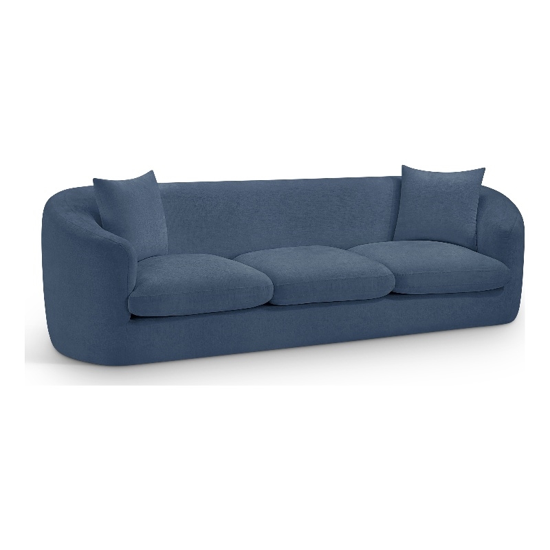 Bowery Hill Contemporary Soft Light Blue Chenille Fabric Sofa