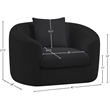 Bowery Hill Contemporary Soft Black Chenille Durable Fabric Chair