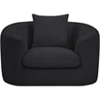 Bowery Hill Contemporary Soft Black Chenille Durable Fabric Chair