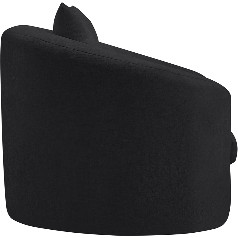 Bowery Hill Contemporary Soft Black Chenille Durable Fabric Chair