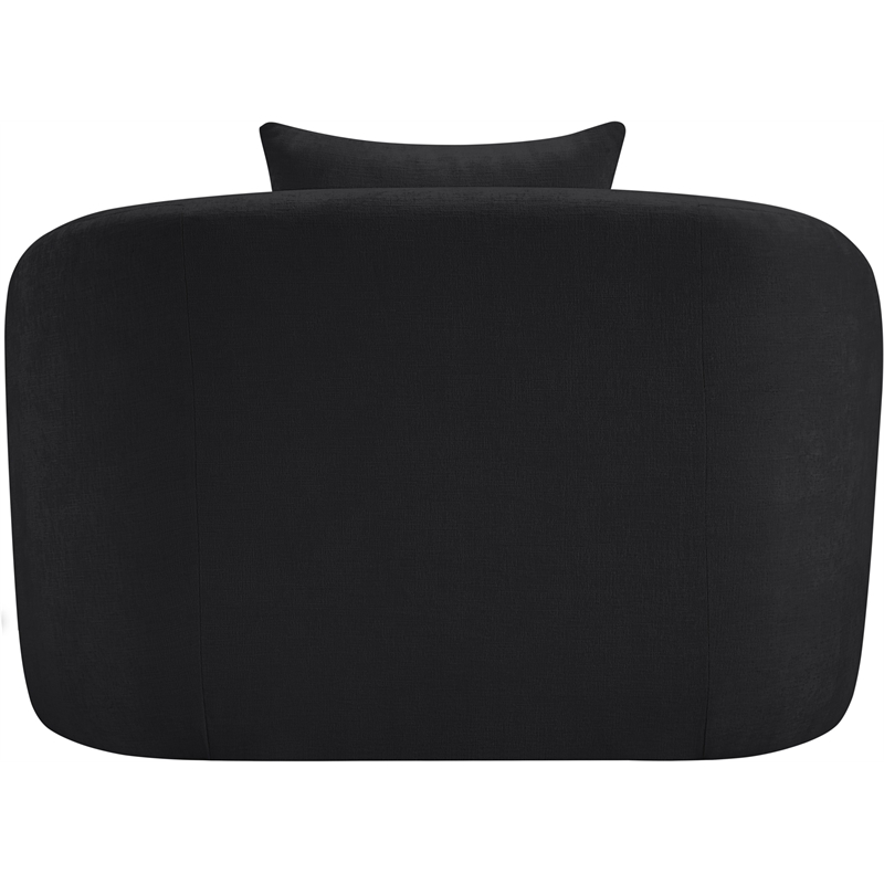 Bowery Hill Contemporary Soft Black Chenille Durable Fabric Chair