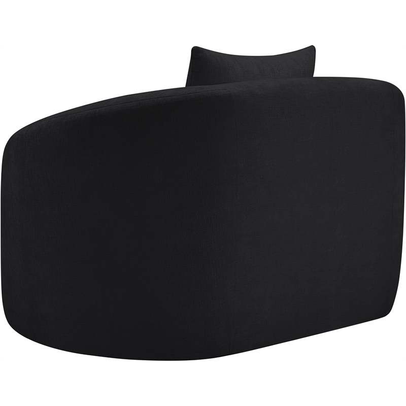 Bowery Hill Contemporary Soft Black Chenille Durable Fabric Chair