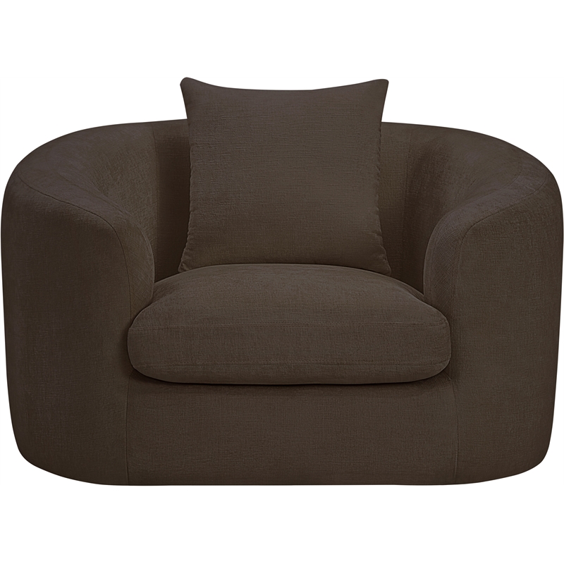 Bowery Hill Contemporary Soft Brown Chenille Durable Fabric Chair