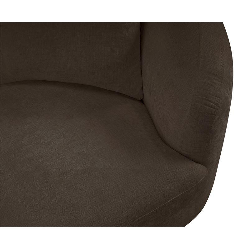 Bowery Hill Contemporary Soft Brown Chenille Durable Fabric Chair