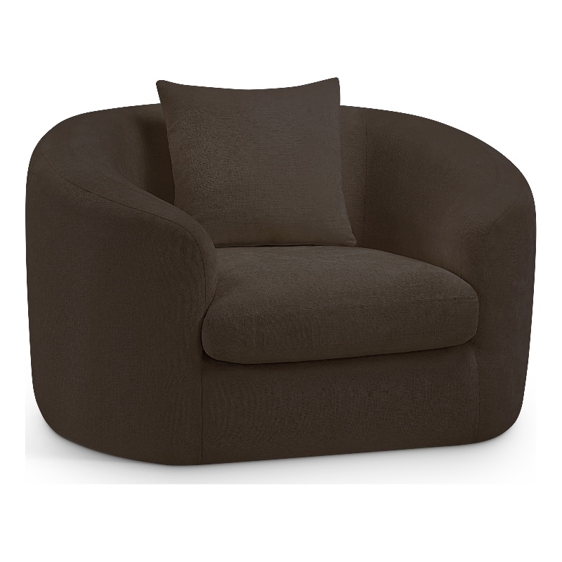 Bowery Hill Contemporary Soft Brown Chenille Durable Fabric Chair