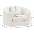 Bowery Hill Contemporary Soft Cream Chenille Durable Fabric Chair