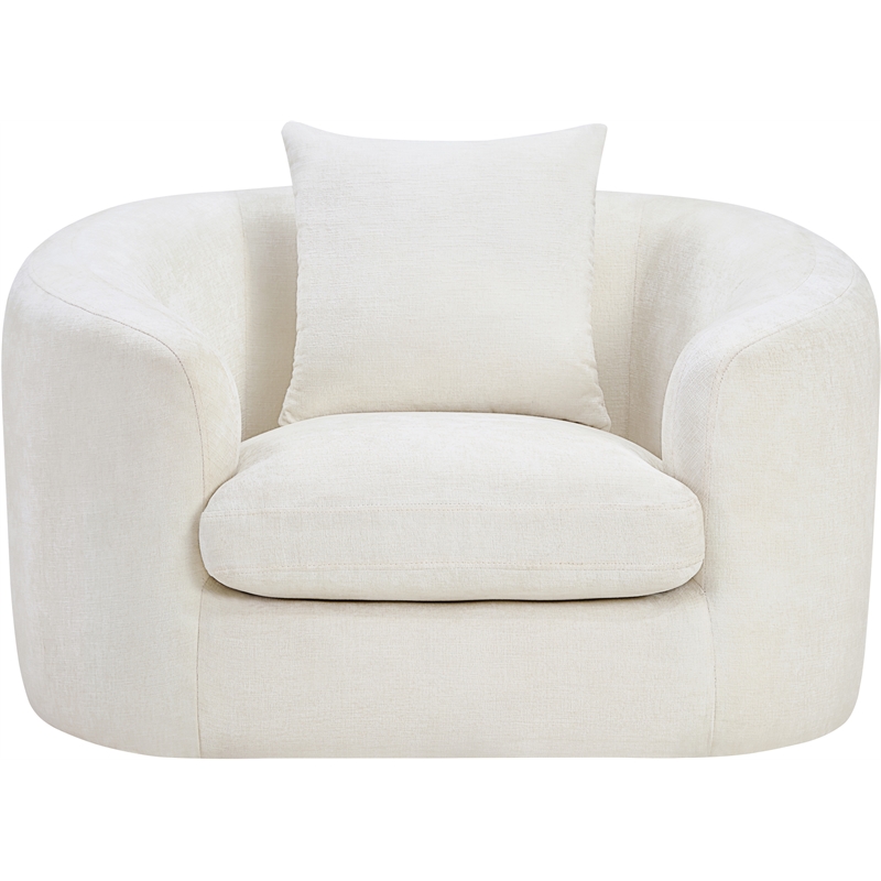 Bowery Hill Contemporary Soft Cream Chenille Durable Fabric Chair