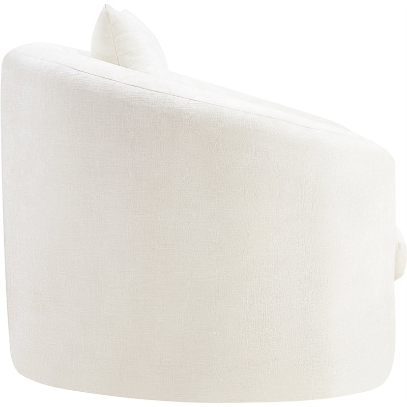 Bowery Hill Contemporary Soft Cream Chenille Durable Fabric Chair