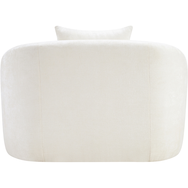 Bowery Hill Contemporary Soft Cream Chenille Durable Fabric Chair