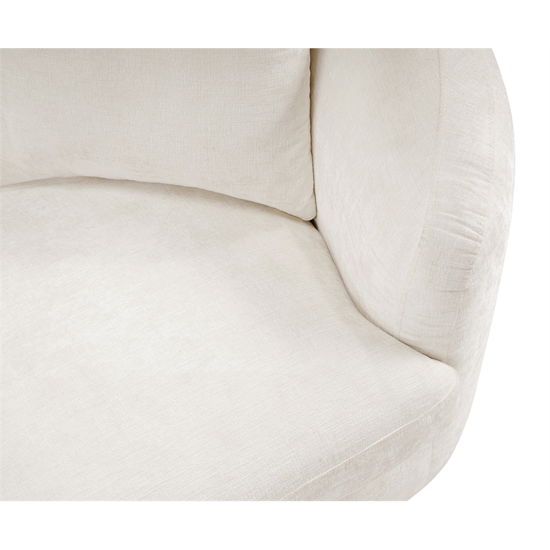 Bowery Hill Contemporary Soft Cream Chenille Durable Fabric Chair