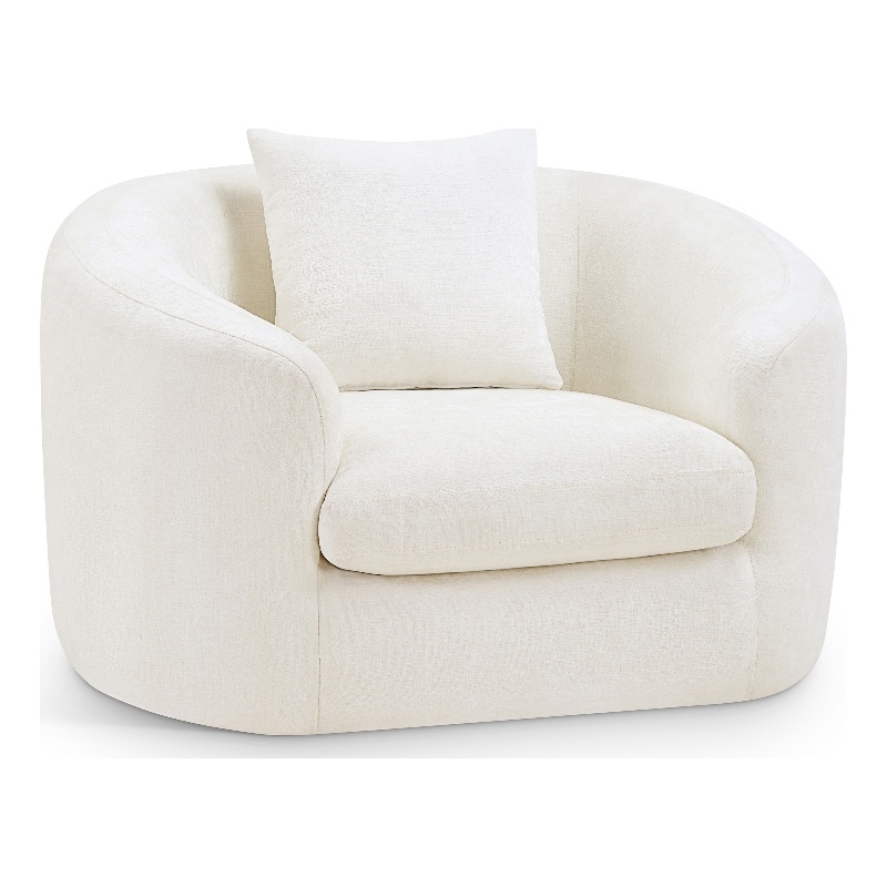 Bowery Hill Contemporary Soft Cream Chenille Durable Fabric Chair
