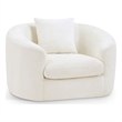 Bowery Hill Contemporary Soft Cream Chenille Durable Fabric Chair
