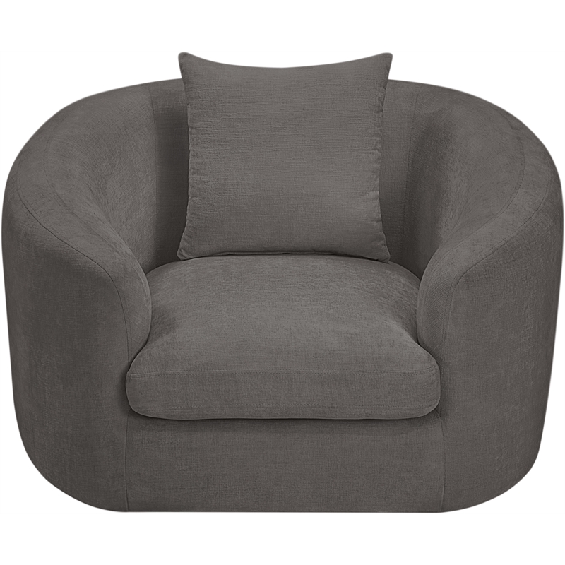 Bowery Hill Contemporary Soft Grey Chenille Durable Fabric Chair