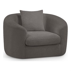 Bowery Hill Contemporary Soft Grey Chenille Durable Fabric Chair
