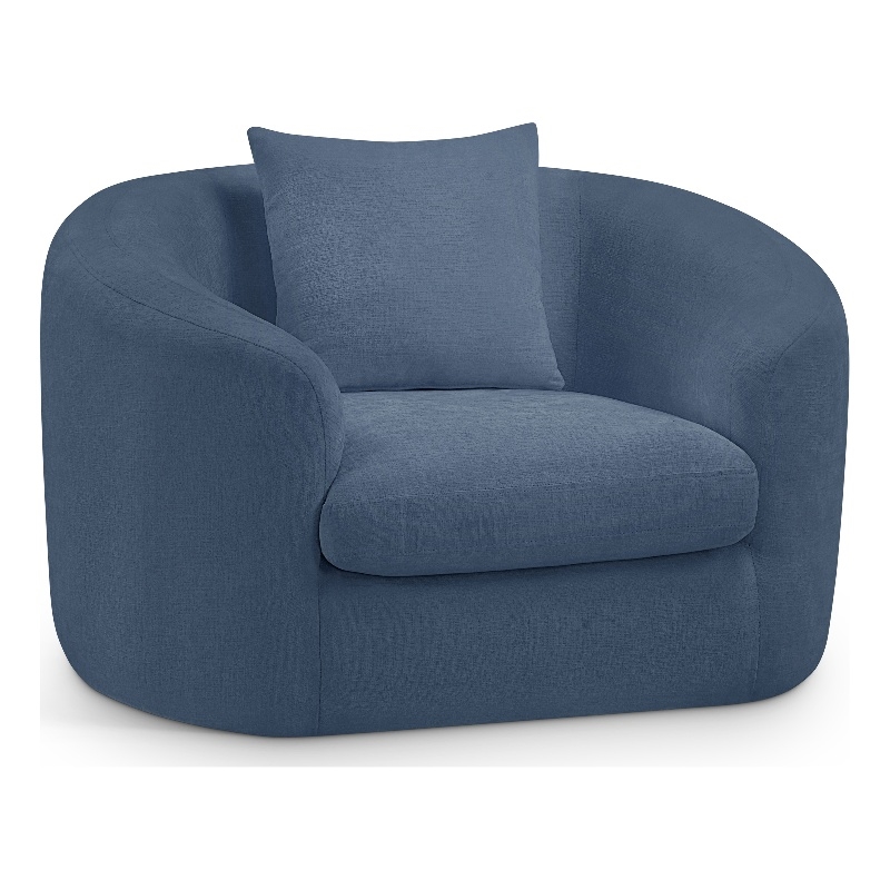 Bowery Hill Contemporary Soft Light Blue Chenille Fabric Chair