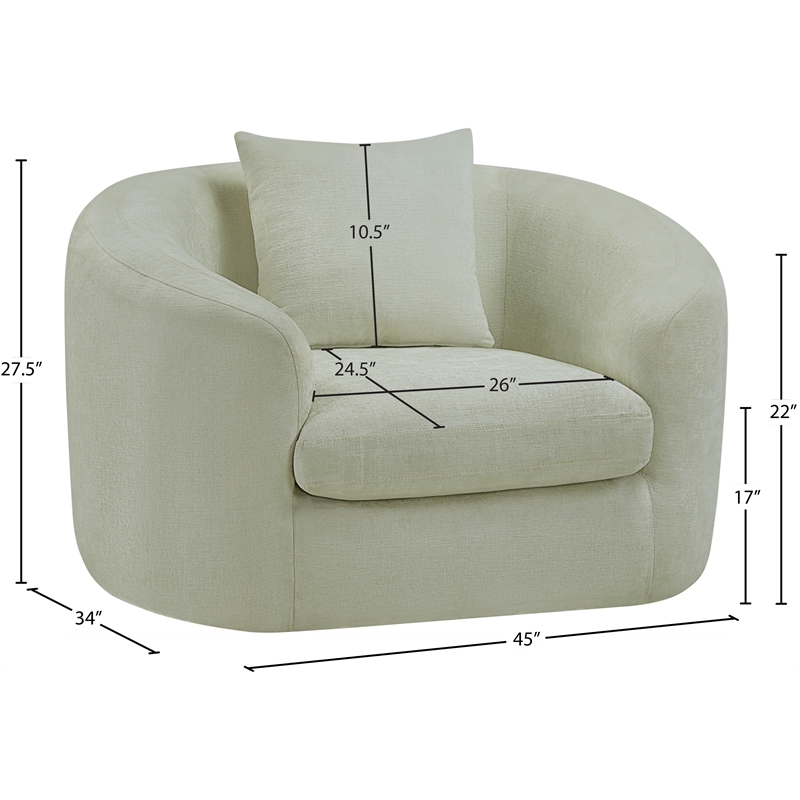 Bowery Hill Contemporary Soft Mint Chenille Durable Fabric Chair