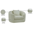 Bowery Hill Contemporary Soft Mint Chenille Durable Fabric Chair