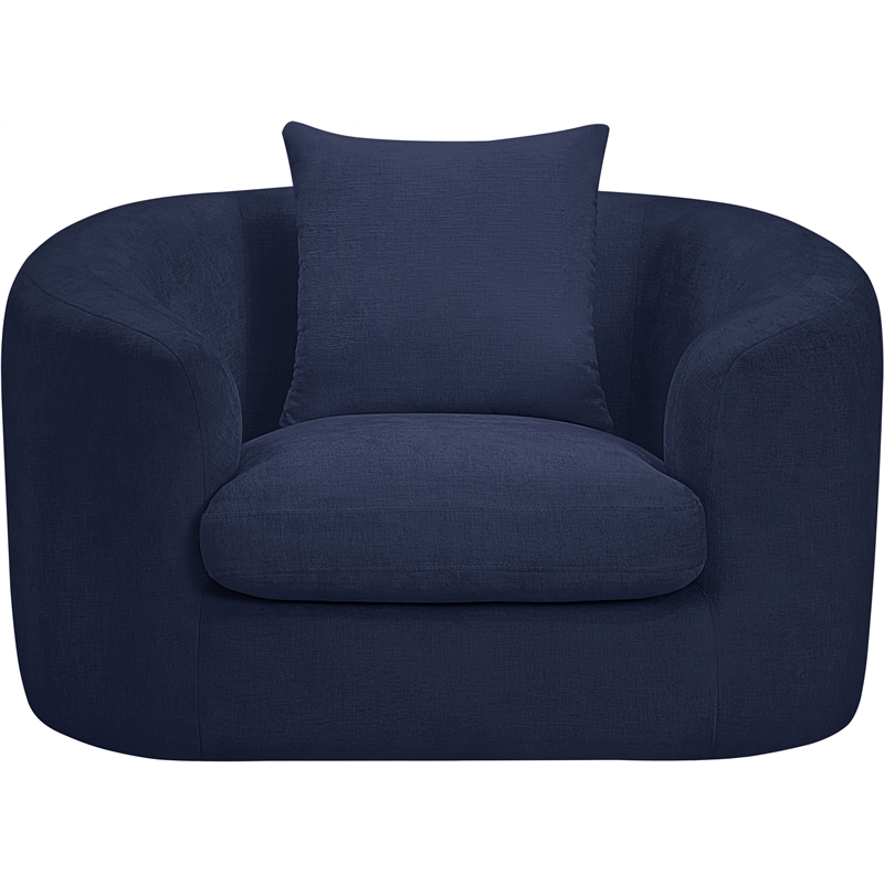 Bowery Hill Contemporary Soft Navy Chenille Durable Fabric Chair