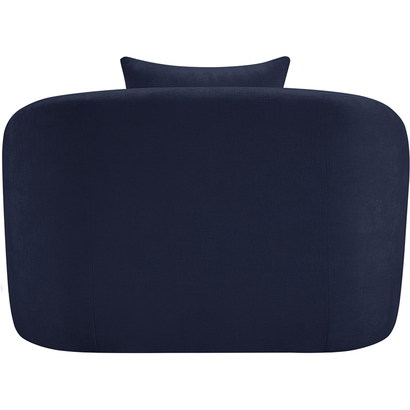 Bowery Hill Contemporary Soft Navy Chenille Durable Fabric Chair