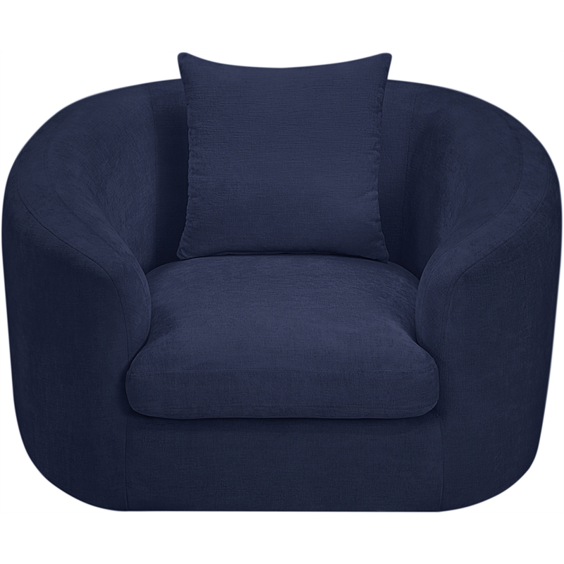 Bowery Hill Contemporary Soft Navy Chenille Durable Fabric Chair
