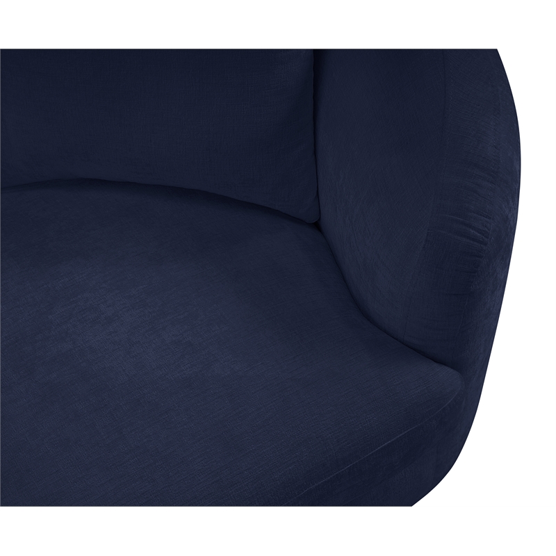 Bowery Hill Contemporary Soft Navy Chenille Durable Fabric Chair