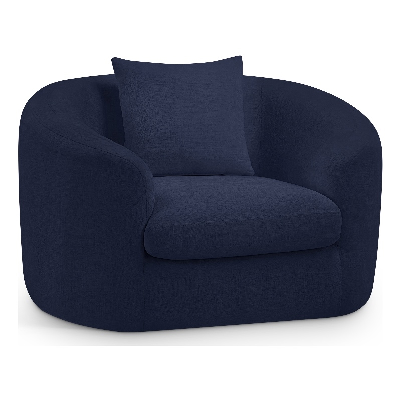 Bowery Hill Contemporary Soft Navy Chenille Durable Fabric Chair