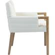 Bowery Hill Contemporary Cream Vegan Leather Dining Arm Chair