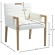 Bowery Hill Contemporary Cream Vegan Leather Dining Arm Chair