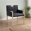 Bowery Hill Contemporary Black Vegan Leather Dining Arm Chair