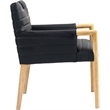 Bowery Hill Contemporary Black Vegan Leather Dining Arm Chair