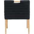 Bowery Hill Contemporary Black Vegan Leather Dining Arm Chair