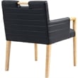 Bowery Hill Contemporary Black Vegan Leather Dining Arm Chair